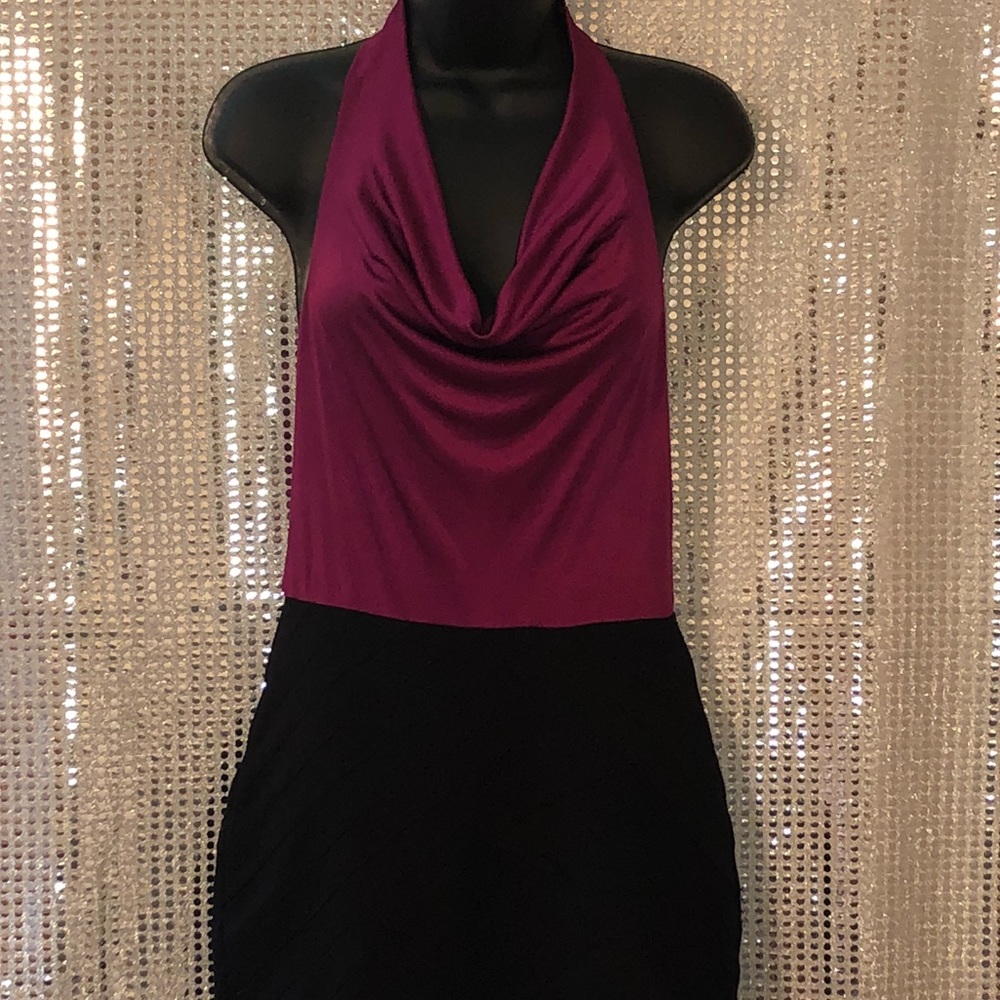 #Express Color-Block Bandaged Halter Dress - Picture 5 of 5